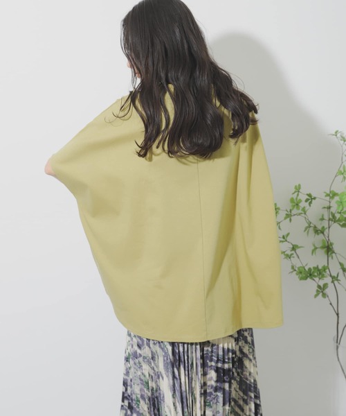 SENSE OF PLACE by URBAN RESEARCH（センスオブプレイスバイアーバンリサーチ）の「シルケットポンチョカットソー（Tシャツ/カットソー・レディース・ライトベージュ/ブラック/オフホワイト/イエロー・ONE）」の7枚目の写真