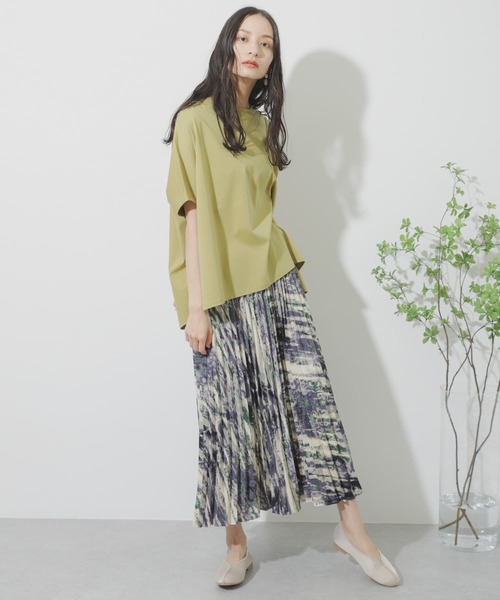 SENSE OF PLACE by URBAN RESEARCH（センスオブプレイスバイアーバンリサーチ）の「シルケットポンチョカットソー（Tシャツ/カットソー・レディース・ライトベージュ/ブラック/オフホワイト/イエロー・ONE）」の9枚目の写真