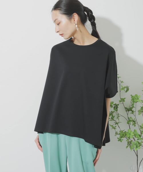 SENSE OF PLACE by URBAN RESEARCH（センスオブプレイスバイアーバンリサーチ）の「シルケットポンチョカットソー（Tシャツ/カットソー・レディース・ライトベージュ/ブラック/オフホワイト/イエロー・ONE）」の19枚目の写真