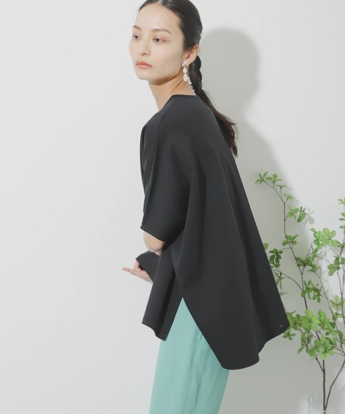 SENSE OF PLACE by URBAN RESEARCH（センスオブプレイスバイアーバンリサーチ）の「シルケットポンチョカットソー（Tシャツ/カットソー・レディース・ライトベージュ/ブラック/オフホワイト/イエロー・ONE）」の21枚目の写真