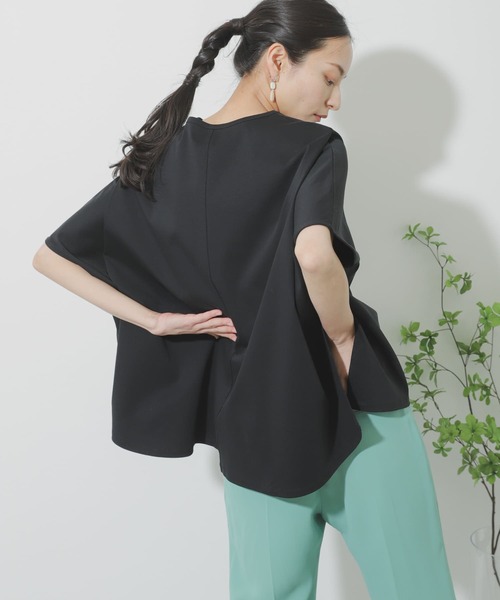 SENSE OF PLACE by URBAN RESEARCH（センスオブプレイスバイアーバンリサーチ）の「シルケットポンチョカットソー（Tシャツ/カットソー・レディース・ライトベージュ/ブラック/オフホワイト/イエロー・ONE）」の22枚目の写真