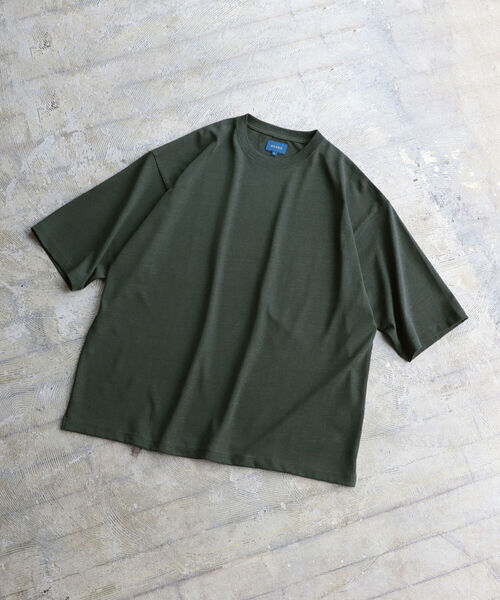 BEAMS(ビームス)の「BEAMS / コットンヘンプ シルケット Tシャツ(Tシャツ/カットソー・メンズ・ダークグリーン/レッド系その他2・SMALL/MEDIUM/LARGE/X-LARGE)」の1枚目の写真