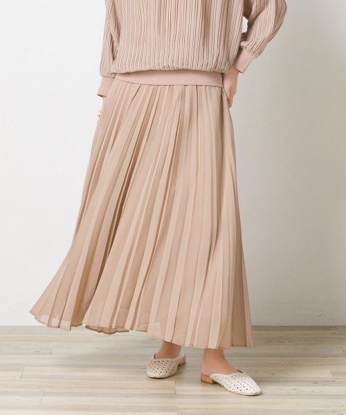 OMNES Supremo（オムネス　スプレモ）の「シフォンプリーツスカート（スカート・レディース・ブラック/ベージュ/イエロー・FREE）」の2枚目の写真