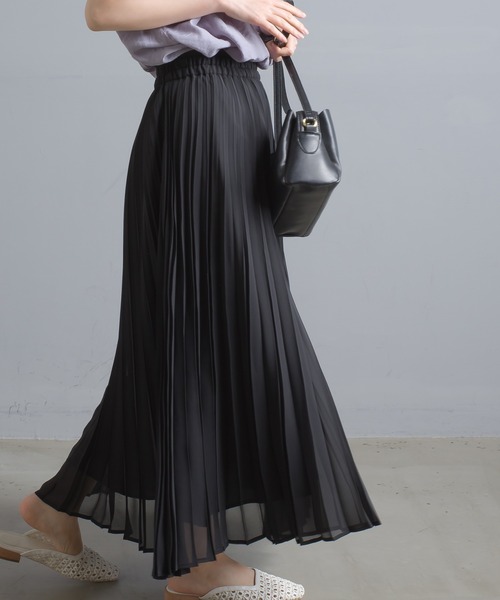 OMNES Supremo（オムネス　スプレモ）の「シフォンプリーツスカート（スカート・レディース・ブラック/ベージュ/イエロー・FREE）」の20枚目の写真