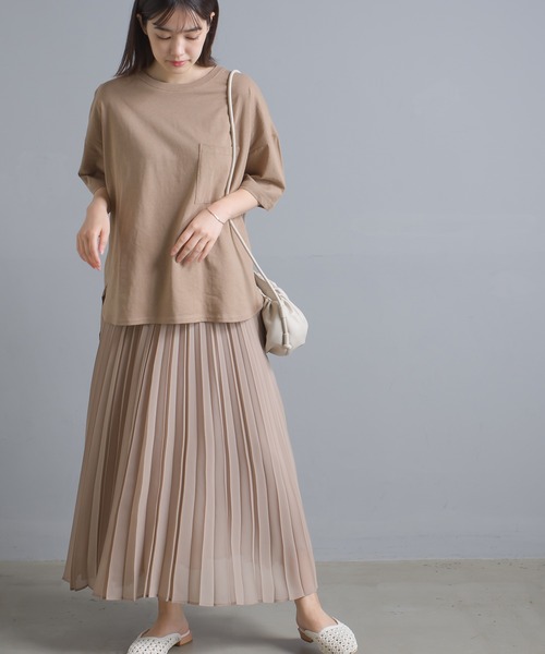 OMNES Supremo（オムネス　スプレモ）の「シフォンプリーツスカート（スカート・レディース・ブラック/ベージュ/イエロー・FREE）」の13枚目の写真