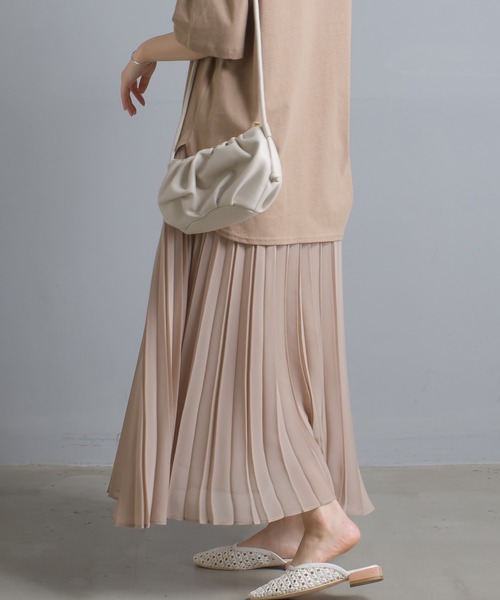 OMNES Supremo（オムネス　スプレモ）の「シフォンプリーツスカート（スカート・レディース・ブラック/ベージュ/イエロー・FREE）」の16枚目の写真