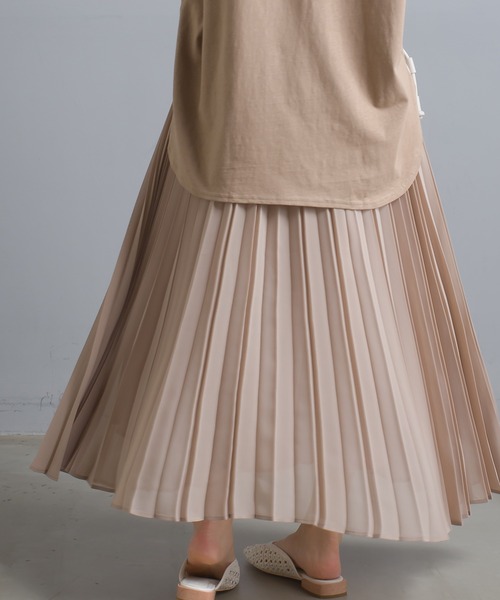 OMNES Supremo（オムネス　スプレモ）の「シフォンプリーツスカート（スカート・レディース・ブラック/ベージュ/イエロー・FREE）」の18枚目の写真