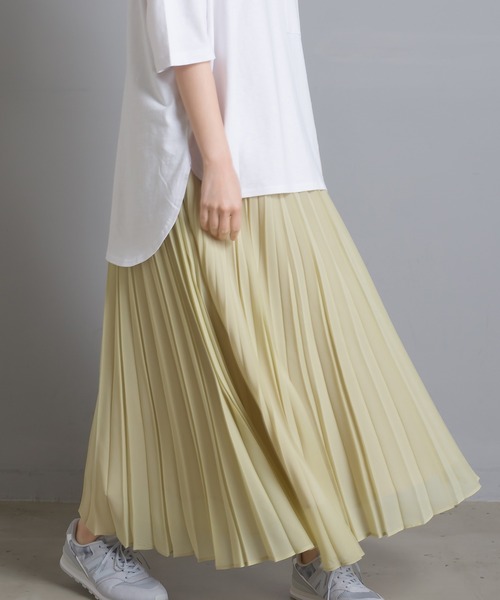 OMNES Supremo（オムネス　スプレモ）の「シフォンプリーツスカート（スカート・レディース・ブラック/ベージュ/イエロー・FREE）」の11枚目の写真
