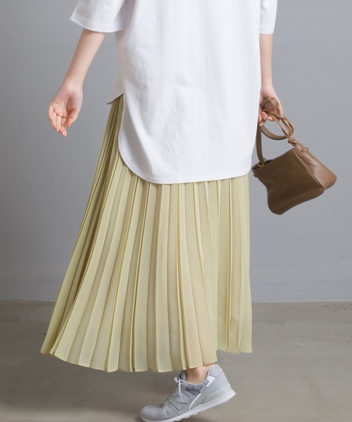 OMNES Supremo（オムネス　スプレモ）の「シフォンプリーツスカート（スカート・レディース・ブラック/ベージュ/イエロー・FREE）」の22枚目の写真