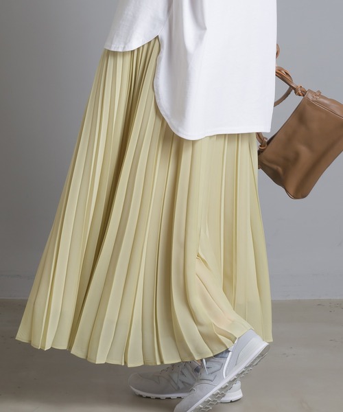 OMNES Supremo（オムネス　スプレモ）の「シフォンプリーツスカート（スカート・レディース・ブラック/ベージュ/イエロー・FREE）」の9枚目の写真