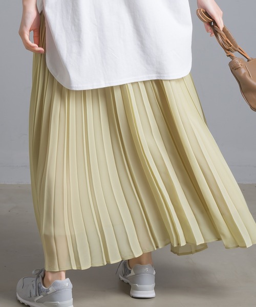 OMNES Supremo（オムネス　スプレモ）の「シフォンプリーツスカート（スカート・レディース・ブラック/ベージュ/イエロー・FREE）」の6枚目の写真