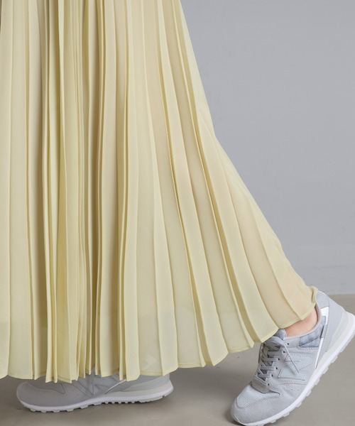 OMNES Supremo（オムネス　スプレモ）の「シフォンプリーツスカート（スカート・レディース・ブラック/ベージュ/イエロー・FREE）」の15枚目の写真