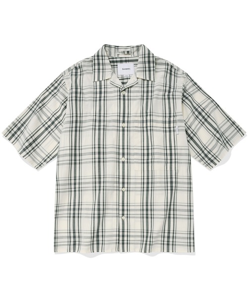 COVERNAT(カバーナット)の「【COVERNAT】1PK OPEN COLLAR S/S SHIRTS / カバーナット チェック 1ポケット オープンカラー ショートスリーブ シャツ(シャツ/ブラウス・メンズ・ネイビー/グリーン・MEDIUM/SMALL/X-LARGE/LARGE)」の2枚目の写真