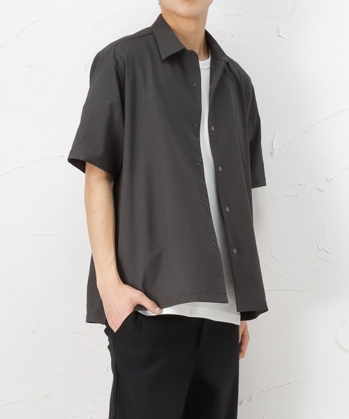 NAVY（ネイビー）の「マジかる ストレッチコーチシャツ（シャツ/ブラウス・メンズ・ブラック/ベージュ/ネイビー/グレー/カーキ・M/L/XL）」の3枚目の写真