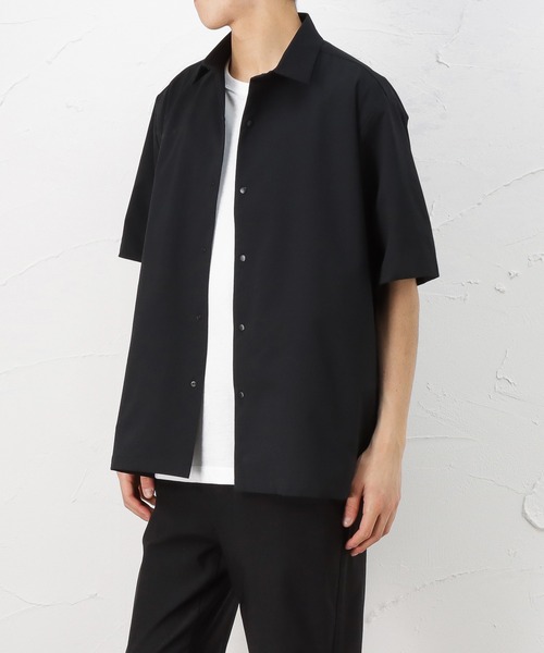 NAVY（ネイビー）の「マジかる ストレッチコーチシャツ（シャツ/ブラウス・メンズ・ブラック/ベージュ/ネイビー/グレー/カーキ・M/L/XL）」の2枚目の写真