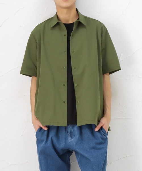 NAVY（ネイビー）の「マジかる ストレッチコーチシャツ（シャツ/ブラウス・メンズ・ブラック/ベージュ/ネイビー/グレー/カーキ・M/L/XL）」の7枚目の写真