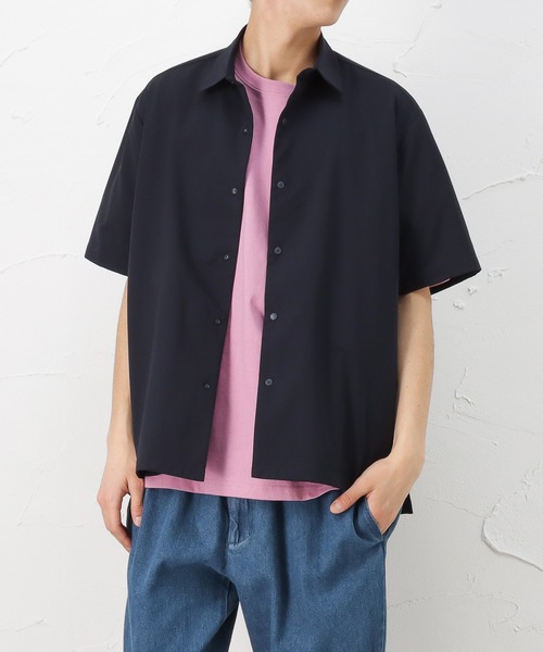 NAVY（ネイビー）の「マジかる ストレッチコーチシャツ（シャツ/ブラウス・メンズ・ブラック/ベージュ/ネイビー/グレー/カーキ・M/L/XL）」の8枚目の写真