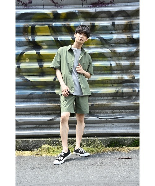 NAVY（ネイビー）の「マジかる ストレッチコーチシャツ（シャツ/ブラウス・メンズ・ブラック/ベージュ/ネイビー/グレー/カーキ・M/L/XL）」の12枚目の写真