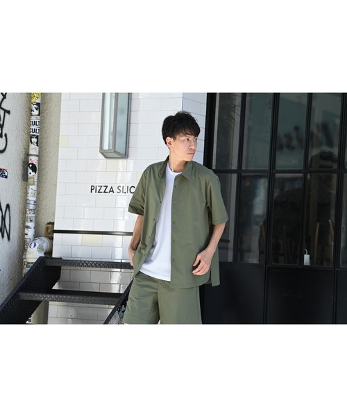 NAVY（ネイビー）の「マジかる ストレッチコーチシャツ（シャツ/ブラウス・メンズ・ブラック/ベージュ/ネイビー/グレー/カーキ・M/L/XL）」の15枚目の写真