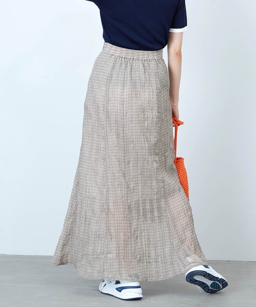 mikke（ミッケ）の「しわ加工シアーチェックマーメイドスカート（スカート・レディース・ブラウン/グレー/グリーン・FREE）」の13枚目の写真