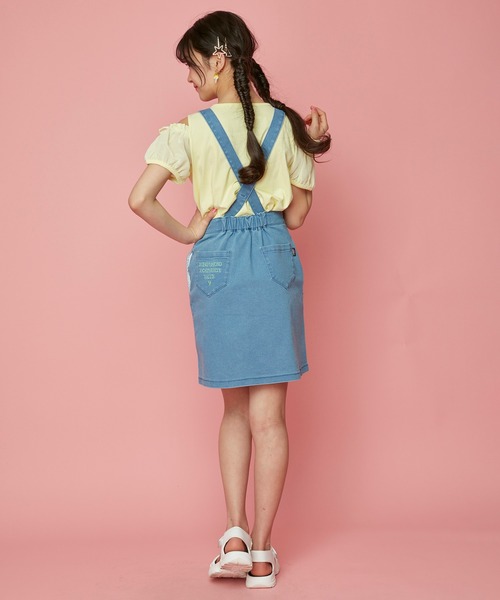 JENNI love(ジェニィラブ)の「接触冷感サス付きデニムラップスカート(デニムスカート・キッズ・サックスブルー/ブルー・130cm/140cm/150cm/160cm)」の4枚目の写真