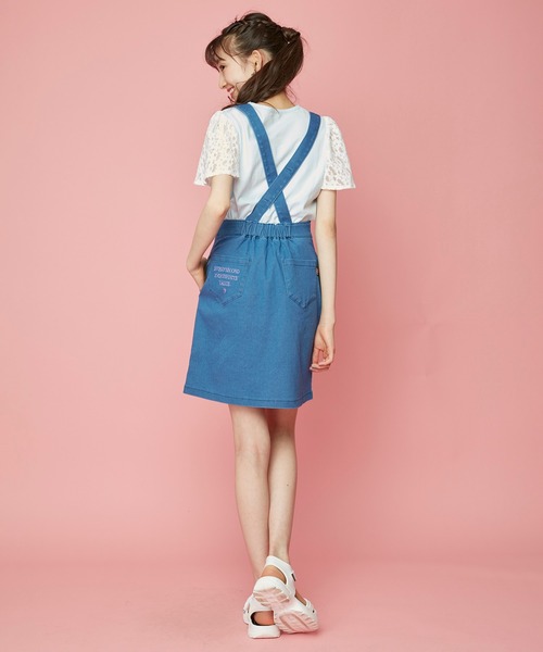 JENNI love(ジェニィラブ)の「接触冷感サス付きデニムラップスカート(デニムスカート・キッズ・サックスブルー/ブルー・130cm/140cm/150cm/160cm)」の6枚目の写真