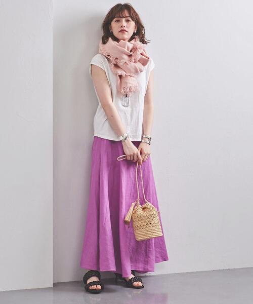 美品 ユナイテッドアローズ TOKYO 2,6万 フレンチリネン100%スカート UNITED ARROWS（ユナイテッドアローズ）の「UWCC LINEN マキシ