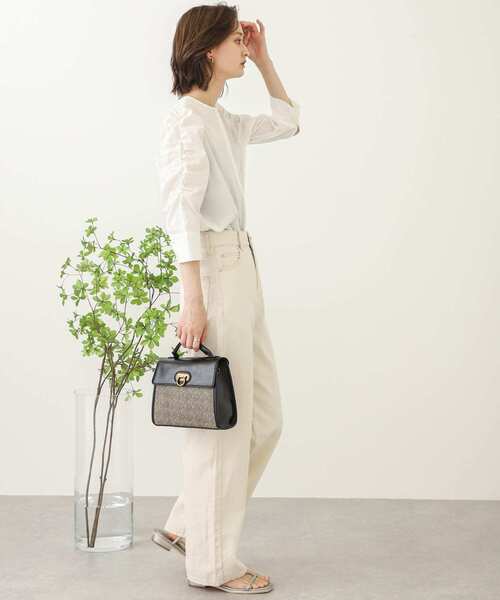 SENSE OF PLACE by URBAN RESEARCH（センスオブプレイスバイアーバンリサーチ）の「ノーカラーギャザースリーブシャツ（シャツ/ブラウス・レディース・オフホワイト/ネイビー・ONE）」の17枚目の写真