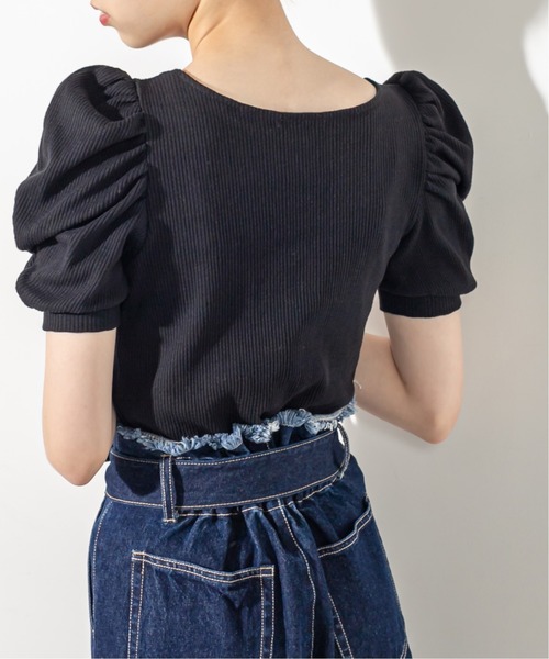 OLIVE des OLIVE（オリーブデオリーブ）の「半袖パワショルプルオーバー（Tシャツ/カットソー・レディース・オフホワイト/ブラック/ライトブラウン・FREE）」の21枚目の写真