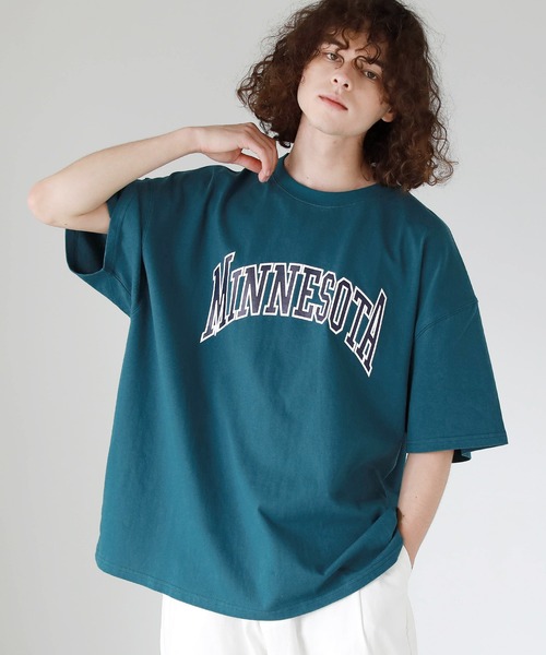 ASTRONOMY（アストロノミー）の「マルチパターンアーチロゴビッグTシャツ（Tシャツ/カットソー・メンズ・ホワイト/ブラック/ネイビー/グリーン/ホワイト系その他/グレー系その他/ブルー系その他/ライトパープル/ホワイト系その他2/ベージュ系その他2/ネイビー系2・M/L/XL）」の7枚目の写真