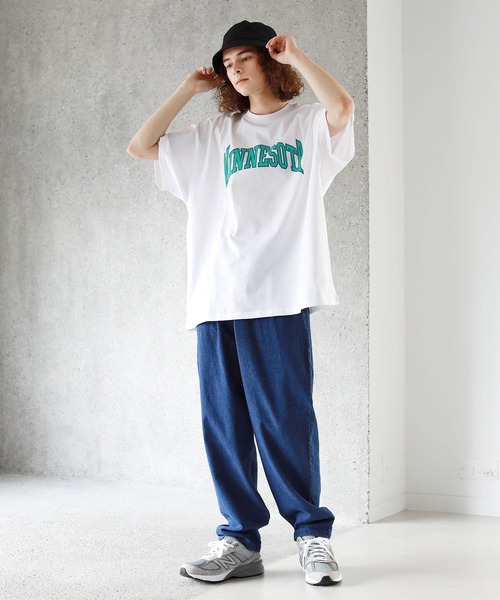 ASTRONOMY（アストロノミー）の「マルチパターンアーチロゴビッグTシャツ（Tシャツ/カットソー・メンズ・ホワイト/ブラック/ネイビー/グリーン/ホワイト系その他/グレー系その他/ブルー系その他/ライトパープル/ホワイト系その他2/ベージュ系その他2/ネイビー系2・M/L/XL）」の12枚目の写真
