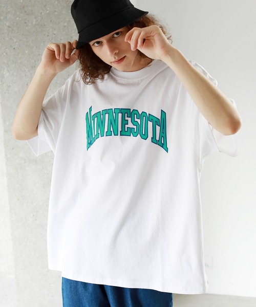 ASTRONOMY（アストロノミー）の「マルチパターンアーチロゴビッグTシャツ（Tシャツ/カットソー・メンズ・ホワイト/ブラック/ネイビー/グリーン/ホワイト系その他/グレー系その他/ブルー系その他/ライトパープル/ホワイト系その他2/ベージュ系その他2/ネイビー系2・M/L/XL）」の17枚目の写真