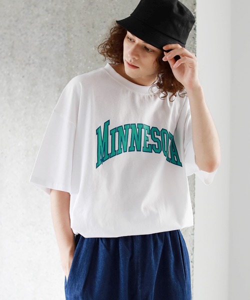 ASTRONOMY（アストロノミー）の「マルチパターンアーチロゴビッグTシャツ（Tシャツ/カットソー・メンズ・ホワイト/ブラック/ネイビー/グリーン/ホワイト系その他/グレー系その他/ブルー系その他/ライトパープル/ホワイト系その他2/ベージュ系その他2/ネイビー系2・M/L/XL）」の15枚目の写真