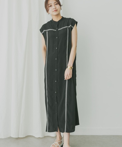 KBF+（ケービーエフプラス）の「KBF+　エンブロイダリーラインワンピース（ワンピース・レディース・ブラウン系その他/ブラック/イエロー・ONE）」の2枚目の写真