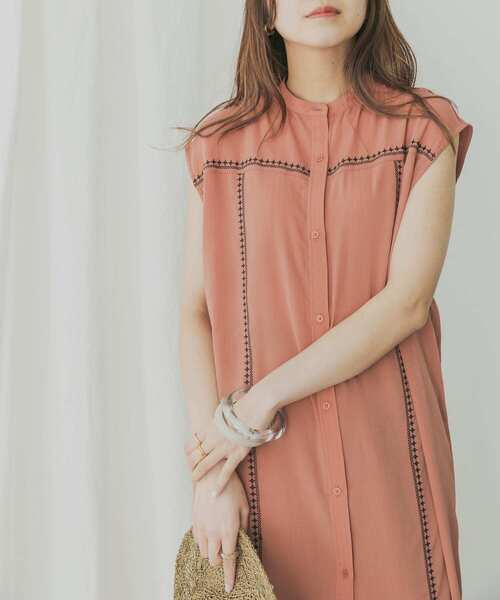 KBF+（ケービーエフプラス）の「KBF+　エンブロイダリーラインワンピース（ワンピース・レディース・ブラウン系その他/ブラック/イエロー・ONE）」の4枚目の写真