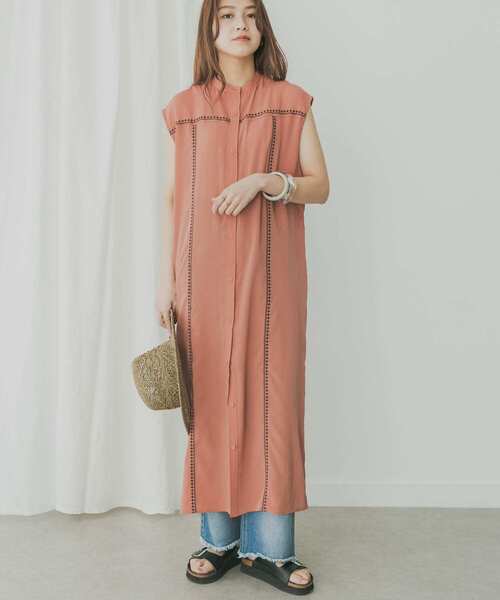 KBF+（ケービーエフプラス）の「KBF+　エンブロイダリーラインワンピース（ワンピース・レディース・ブラウン系その他/ブラック/イエロー・ONE）」の16枚目の写真