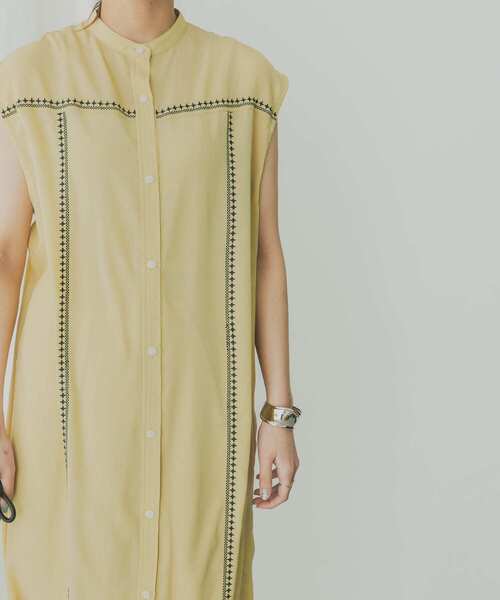 KBF+（ケービーエフプラス）の「KBF+　エンブロイダリーラインワンピース（ワンピース・レディース・ブラウン系その他/ブラック/イエロー・ONE）」の5枚目の写真