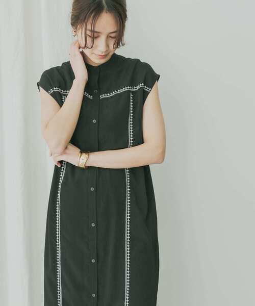 KBF+（ケービーエフプラス）の「KBF+　エンブロイダリーラインワンピース（ワンピース・レディース・ブラウン系その他/ブラック/イエロー・ONE）」の21枚目の写真