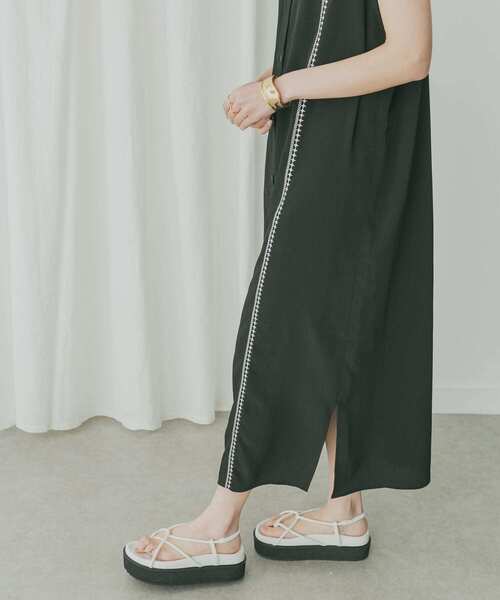 KBF+（ケービーエフプラス）の「KBF+　エンブロイダリーラインワンピース（ワンピース・レディース・ブラウン系その他/ブラック/イエロー・ONE）」の6枚目の写真