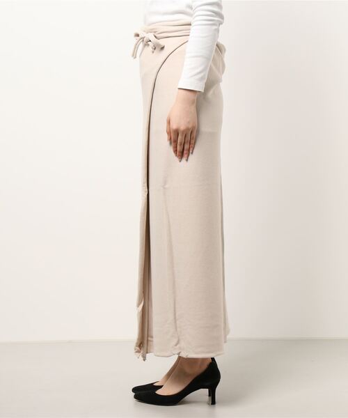 SLOBE IENA（スローブイエナ）の「【Lepidos/レピドス】 KNIT WRAP ロングスカート【手洗い可】（スカート・レディース・ブラウン/アイボリー・FREE）」の7枚目の写真