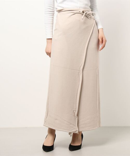 SLOBE IENA（スローブイエナ）の「【Lepidos/レピドス】 KNIT WRAP ロングスカート【手洗い可】（スカート・レディース・ブラウン/アイボリー・FREE）」の9枚目の写真