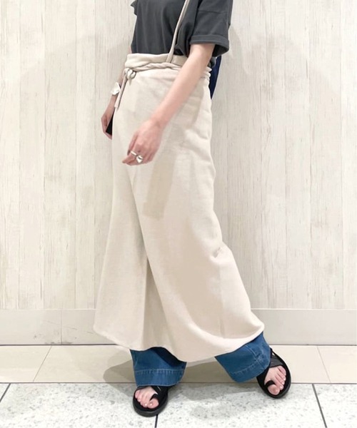 SLOBE IENA（スローブイエナ）の「【Lepidos/レピドス】 KNIT WRAP ロングスカート【手洗い可】（スカート・レディース・ブラウン/アイボリー・FREE）」の13枚目の写真