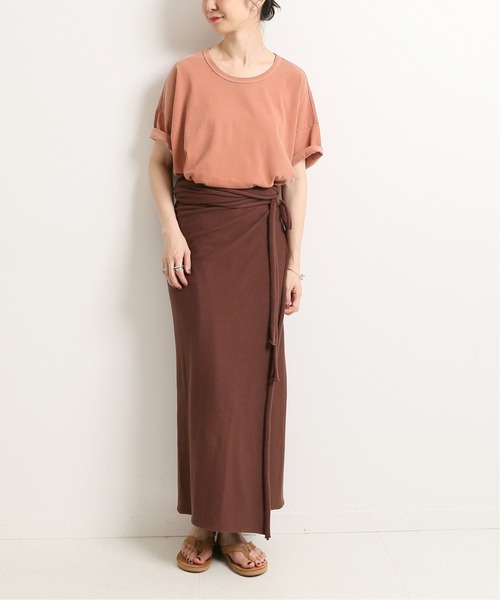 SLOBE IENA（スローブイエナ）の「【Lepidos/レピドス】 KNIT WRAP ロングスカート【手洗い可】（スカート・レディース・ブラウン/アイボリー・FREE）」の16枚目の写真