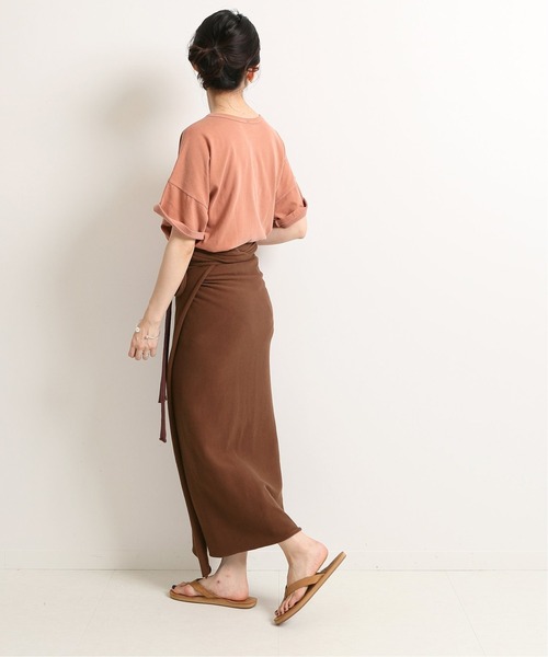 SLOBE IENA（スローブイエナ）の「【Lepidos/レピドス】 KNIT WRAP ロングスカート【手洗い可】（スカート・レディース・ブラウン/アイボリー・FREE）」の17枚目の写真
