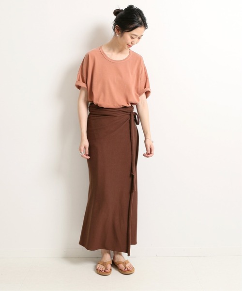 SLOBE IENA（スローブイエナ）の「【Lepidos/レピドス】 KNIT WRAP ロングスカート【手洗い可】（スカート・レディース・ブラウン/アイボリー・FREE）」の19枚目の写真