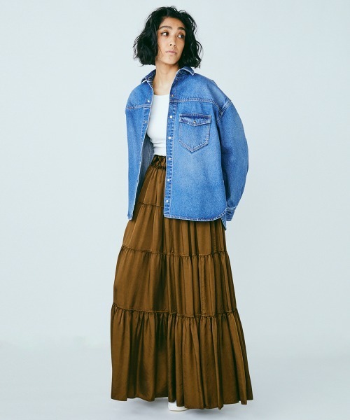 DOUBLE STANDARD CLOTHING(ダブルスタンダードクロージング)の「ビッグシルエットブルーデニムジャケット(デニムジャケット・レディース・ブルー・FREE)」の9枚目の写真