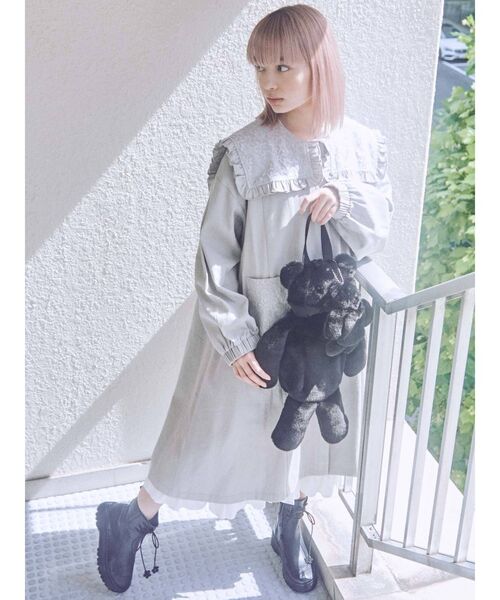 merry jenny（メリージェニー）の「with child bear bag（ハンドバッグ・レディース・ブラック/ベージュ・FREE）」の7枚目の写真