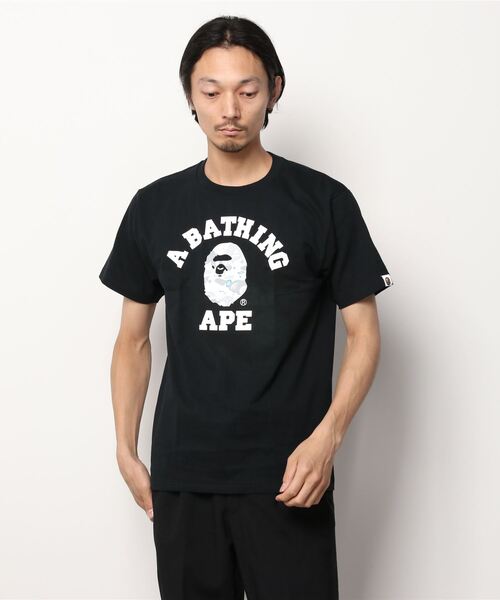 A BATHING APE(アベイシングエイプ)の「SPACE CAMO COLLEGE TEE M(Tシャツ/カットソー・メンズ・ブラック/ホワイト・MEDIUM/XX-LARGE/SMALL/X-LARGE/LARGE/XXX-LARGE)」の6枚目の写真