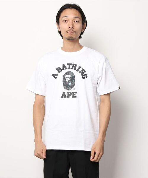 A BATHING APE(アベイシングエイプ)の「SPACE CAMO COLLEGE TEE M(Tシャツ/カットソー・メンズ・ブラック/ホワイト・MEDIUM/XX-LARGE/SMALL/X-LARGE/LARGE/XXX-LARGE)」の5枚目の写真