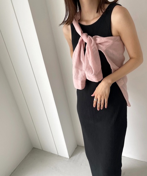 CANAL JEAN（キャナルジーン）の「El mar(エルマール) ガーゼシャツ（シャツ/ブラウス・レディース・ホワイト/ネイビー/カーキ/ピンク/ブラック・ONE SIZE）」の5枚目の写真